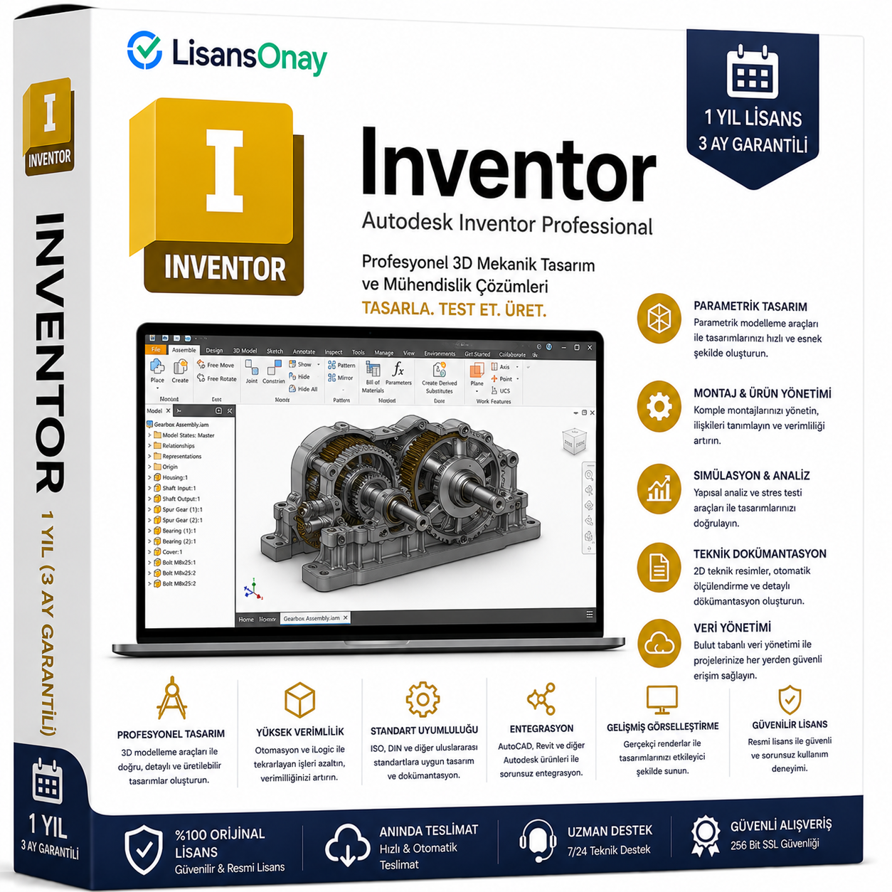 Autodesk Inventor 1 Yıllık Abonelik Lisansı (3 Ay Garantili)
