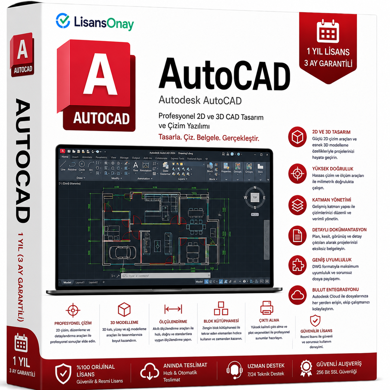 Autodesk AutoCAD 1 Yıllık Abonelik (3 Ay Garantili)