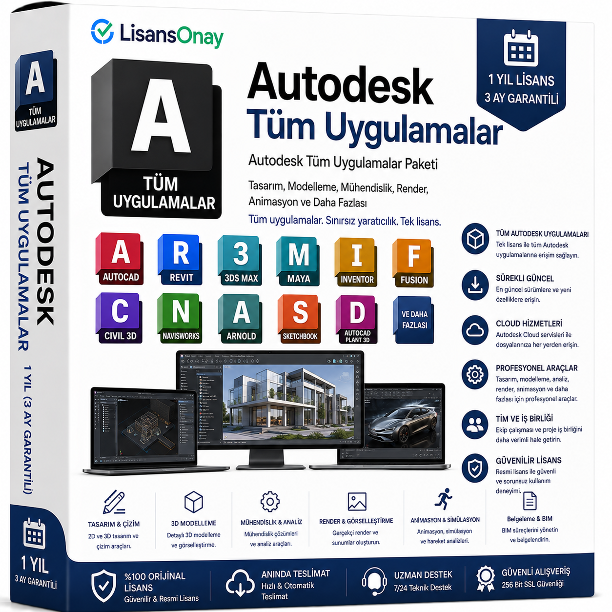 Autodesk Tüm Uygulamalar Paketi 1 Yıllık Abonelik Lisansı (3 Ay Garantili)