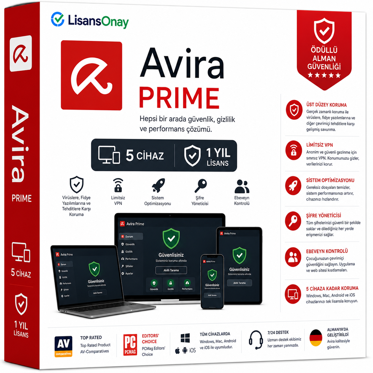 Avira Prime Dijital Lisans (5 Cihaz)