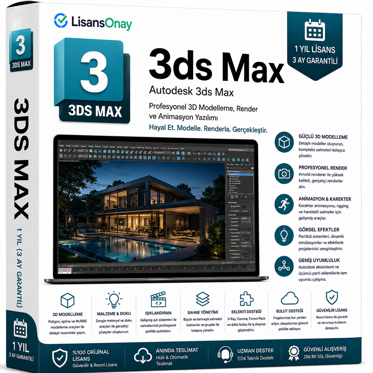 Autodesk 3ds Max 1 Yıllık Abonelik Lisansı (3 Ay Garanti)