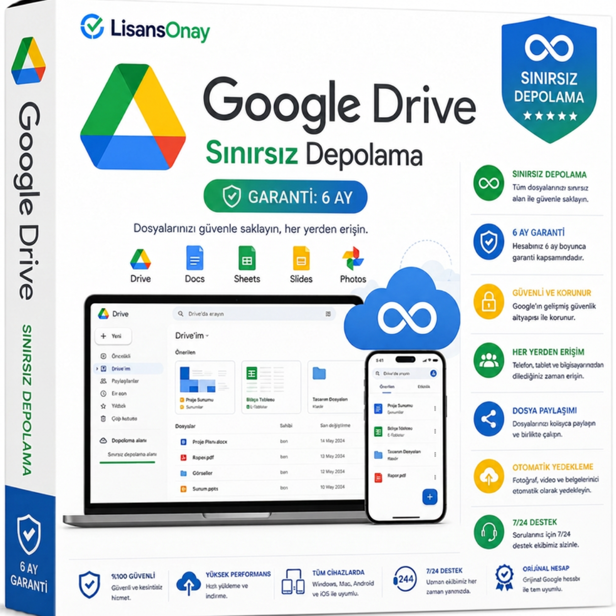 Google Drive Sınırsız Depolama Hesabı (6 Ay Garantili)