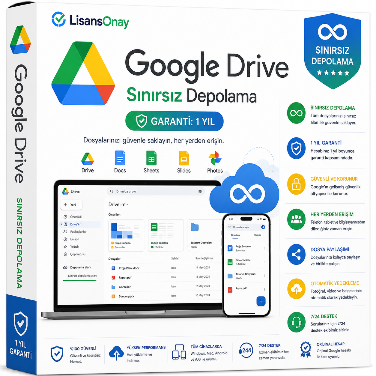 Google Drive Sınırsız Depolama Alanı (1 Yıl Garantili)
