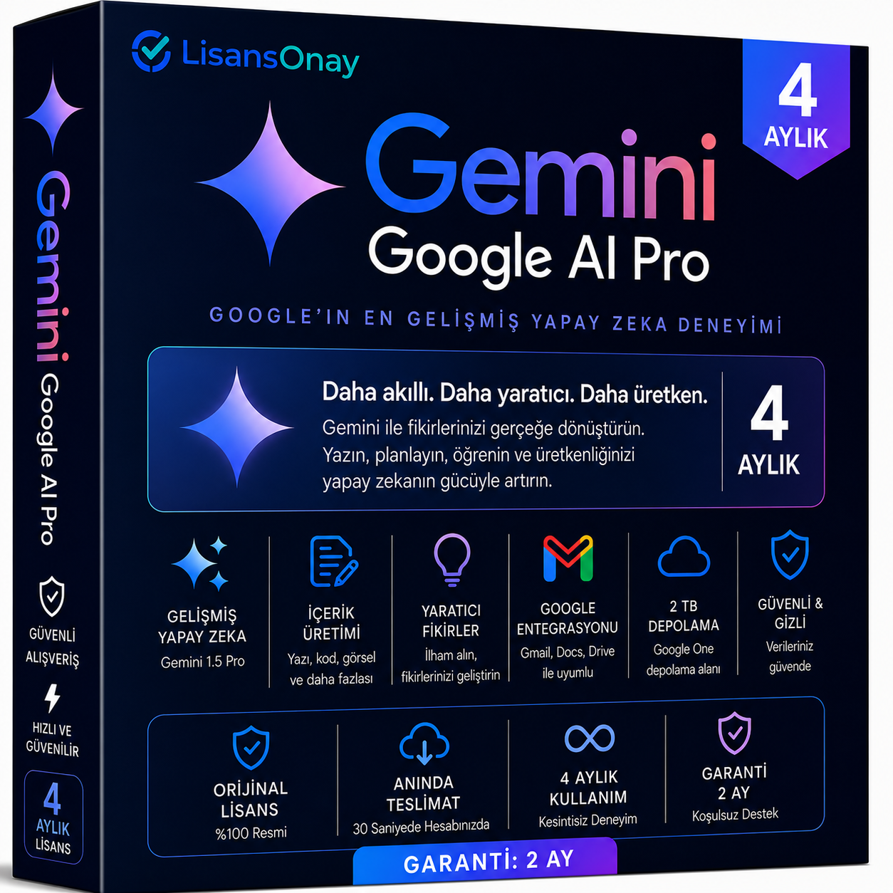 Google Gemini AI Pro 4 Aylık Abonelik (2 Ay Garantili)