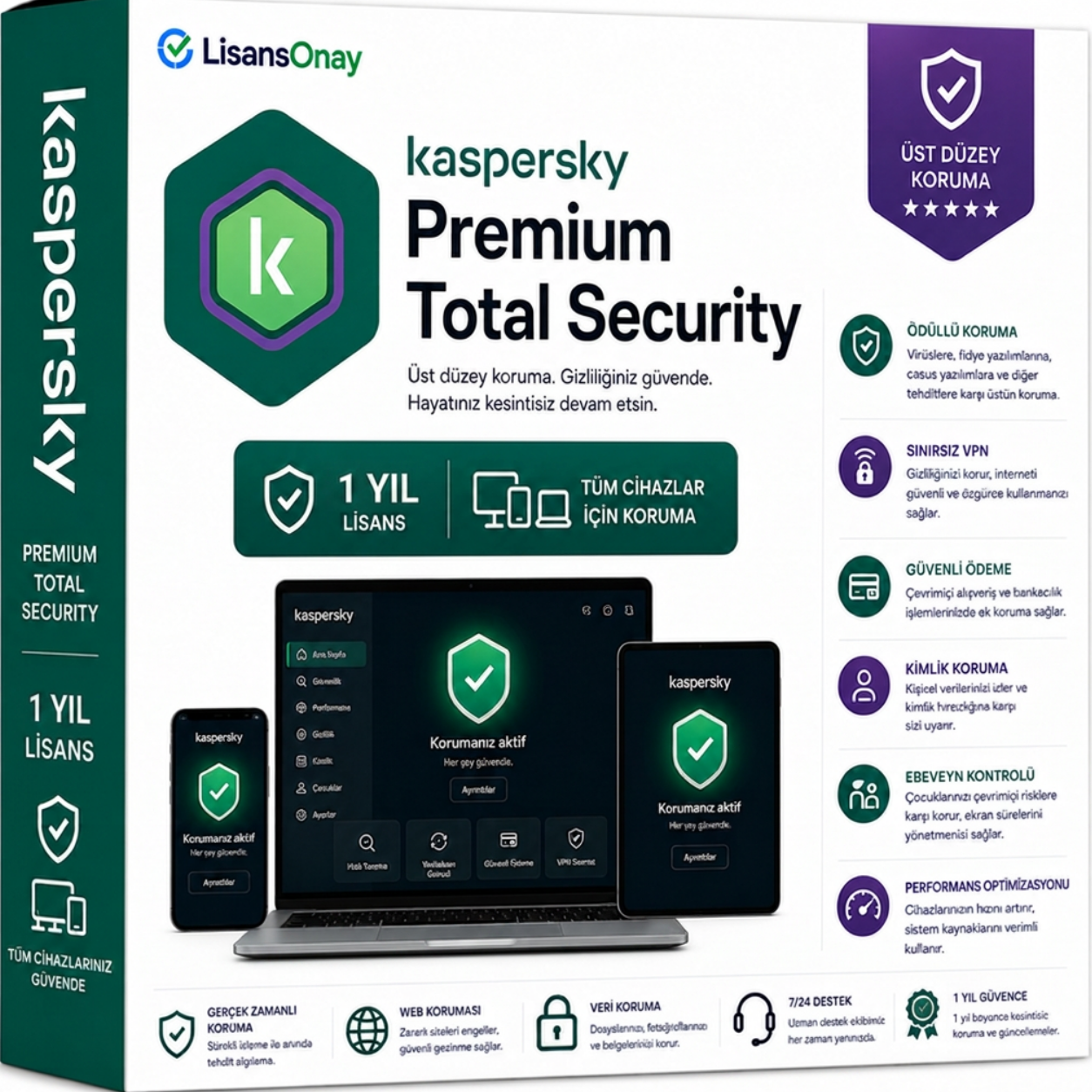 Kaspersky Premium Total Security Lisans Anahtarı (1 Yıl)